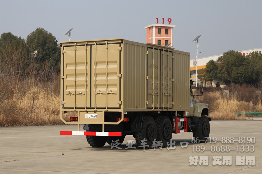 多用途越野专用车，东风6*6厢式车，EQ2100越野厢卡，野外露营车，瓦楞板厢式车