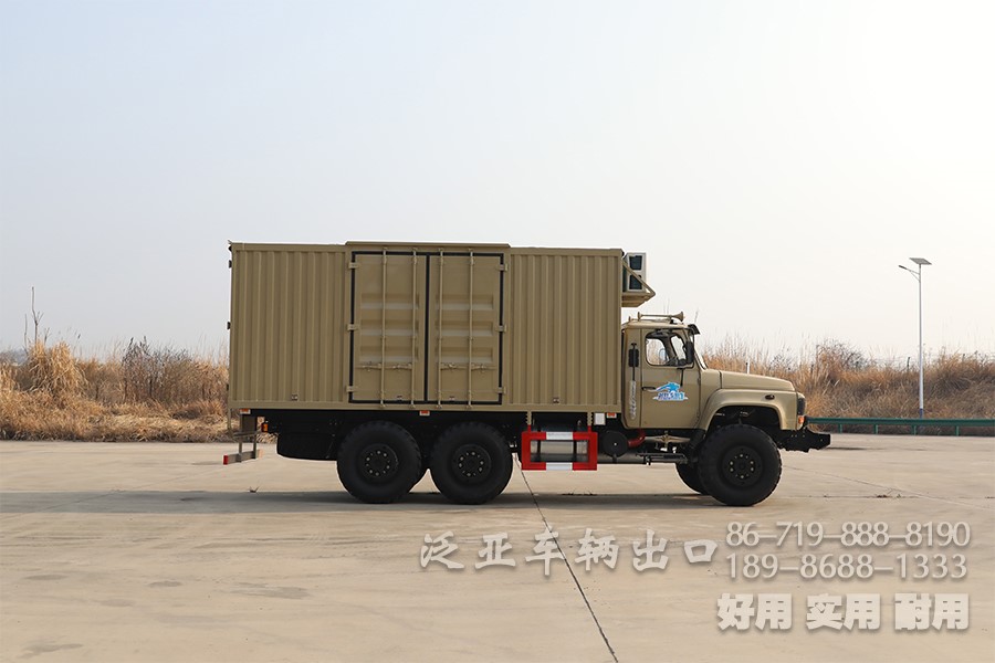 多用途越野专用车，东风6*6厢式车，EQ2100越野厢卡，野外露营车，瓦楞板厢式车